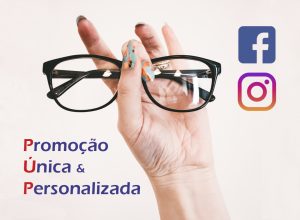 oculos na mão com promoção única e personalizada facebook e instagram